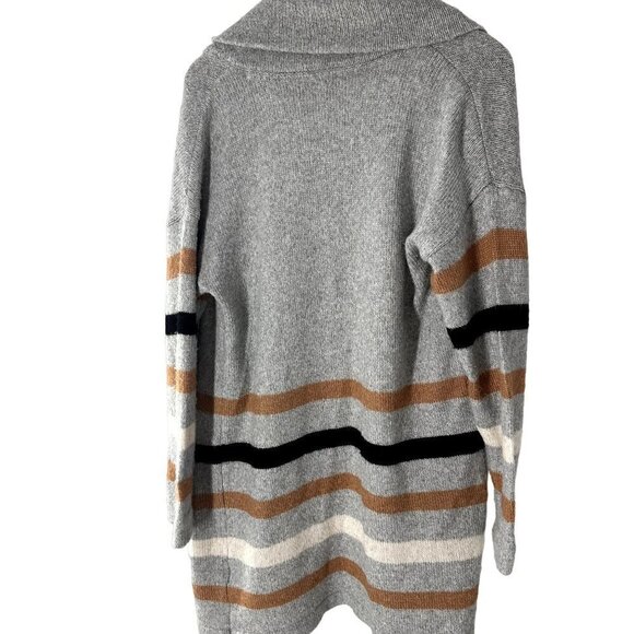 Market & Spruce Grey Open Front Color Block Oversized Cardigan Size L - Picture 6 of 9